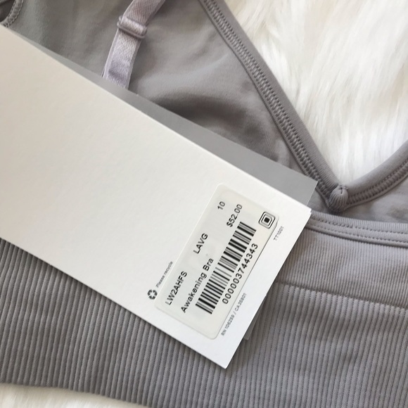 NWT lululemon awakening bra lavender grey 10 - Picture 4 of 4